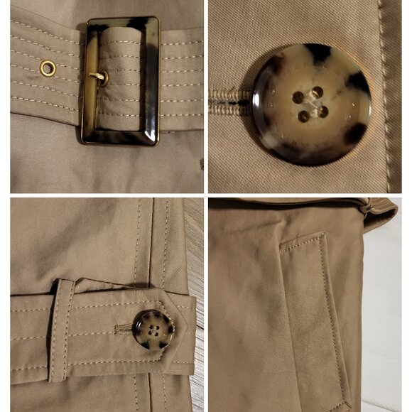 DKNY Khaki Trench Coat Size Medium - Picture 12 of 12